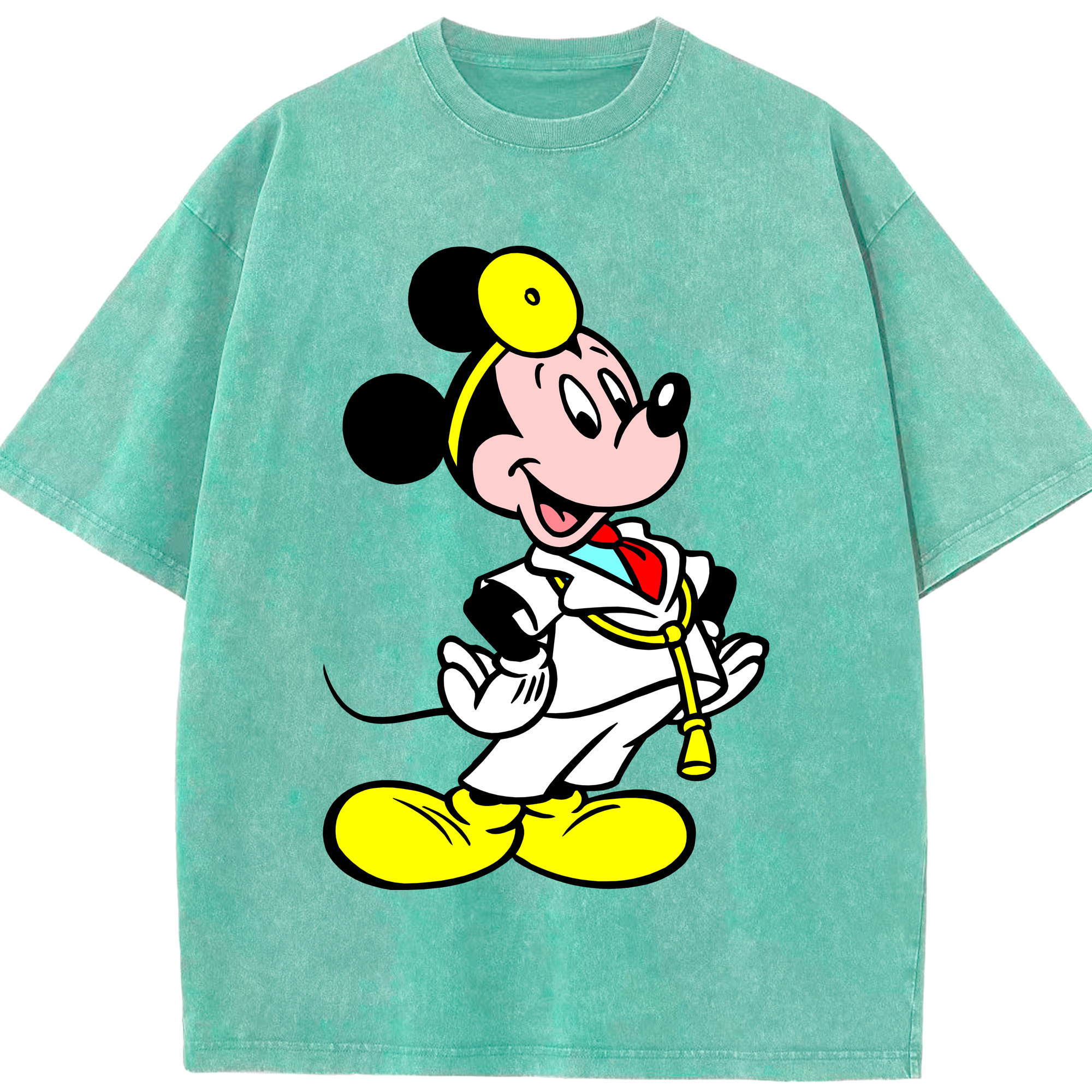 （画像用） ミッキーマウス Mickey Mouse 綿100% ヴィンテージ風 半袖Tシャツ（フロントプリント）